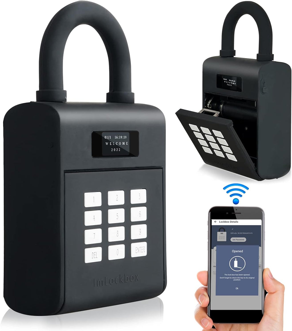 Black Bluetooth Smart Security Lock Box V3656