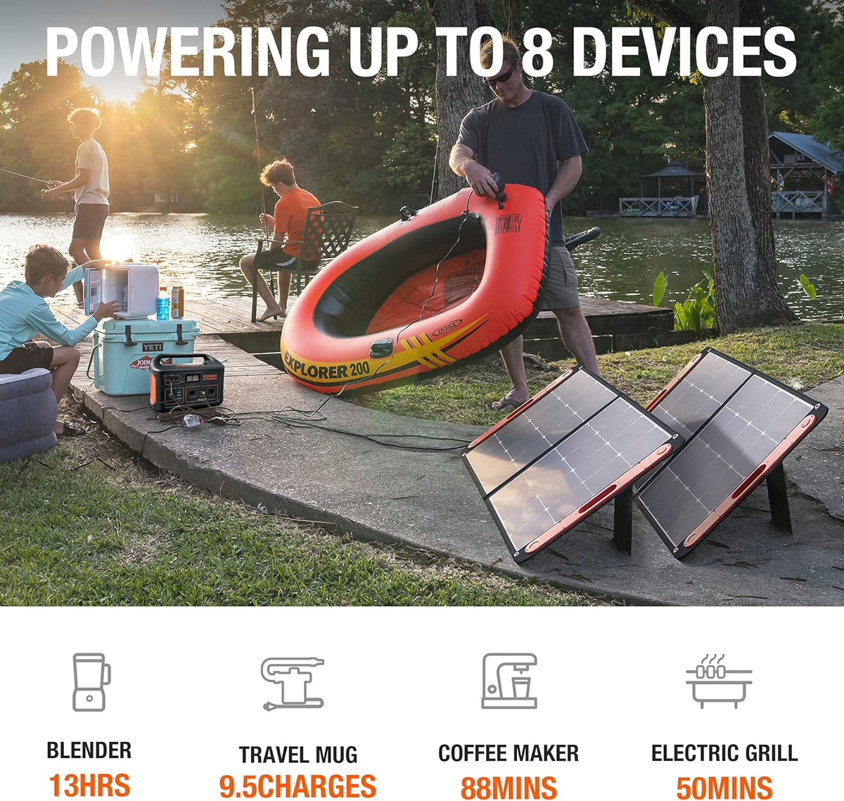 Portable Power Station 1002Wh Solar Generator with 3 AC Outlets P739921