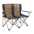 Navy/Tan Portable Double Folding Camp Chair W809294