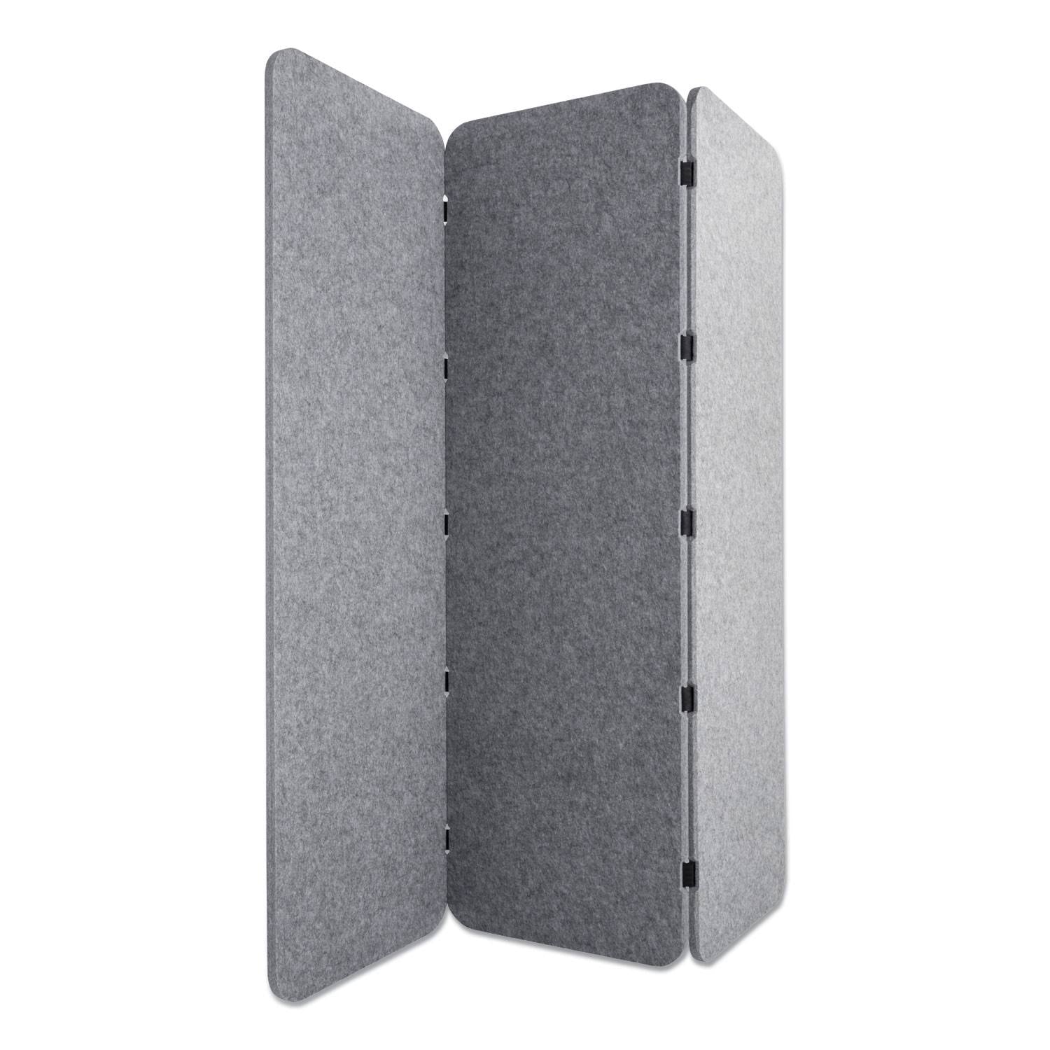 Concertina Foldable Room Divider Privacy Screen 70 x 1 x 70 Polyester Gray S469647