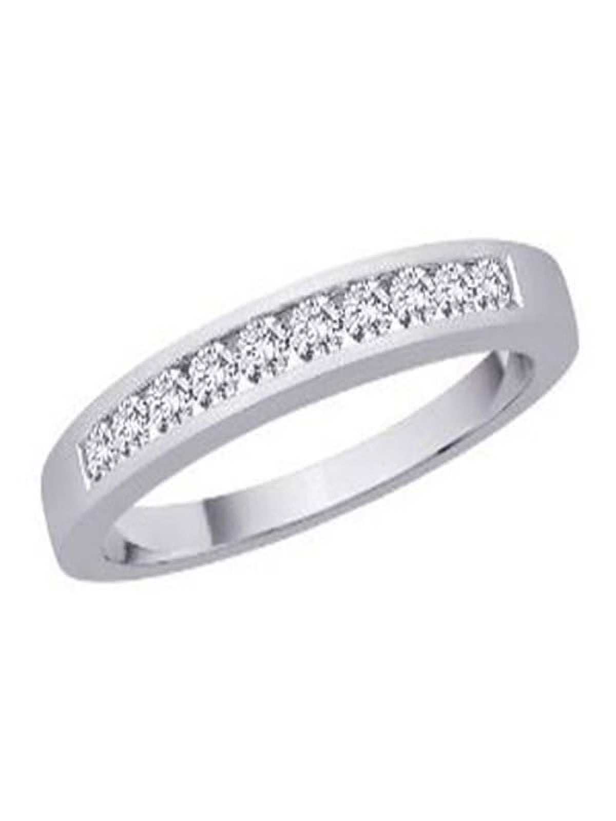 10k White Gold Diamond Wedding Band Ring H4359