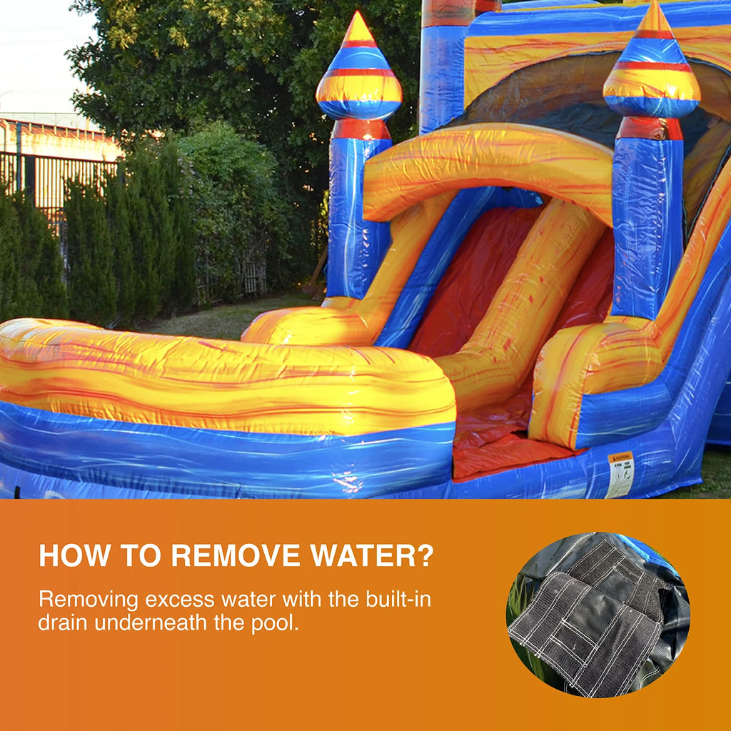 Inflatable Bounce with Two Slides, Heavy Duty Blower, Stakes and Storage X60577