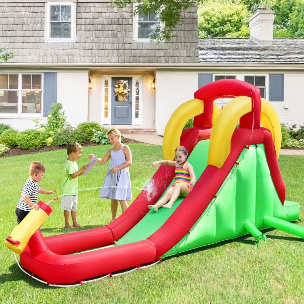 Inflatable Water Slide Bounce House with Climbing Wall and 550W Blower Z2505