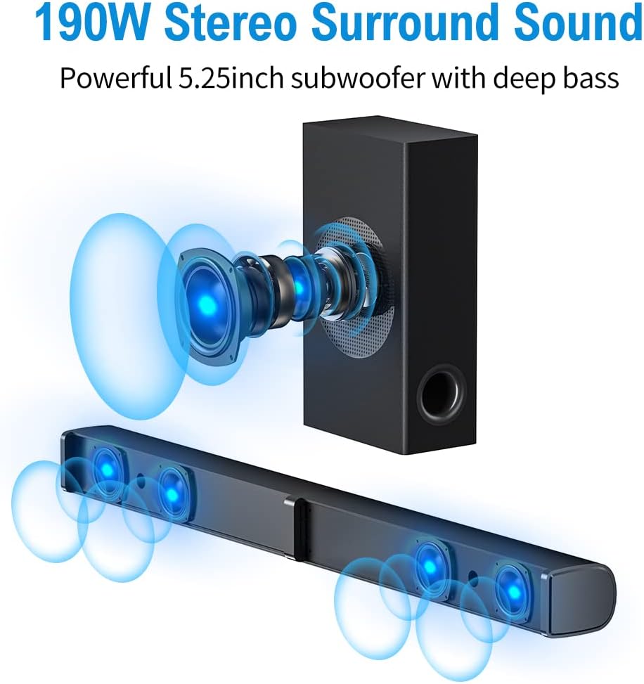 190W 2.1CH Sound Bar with Subwoofer A551