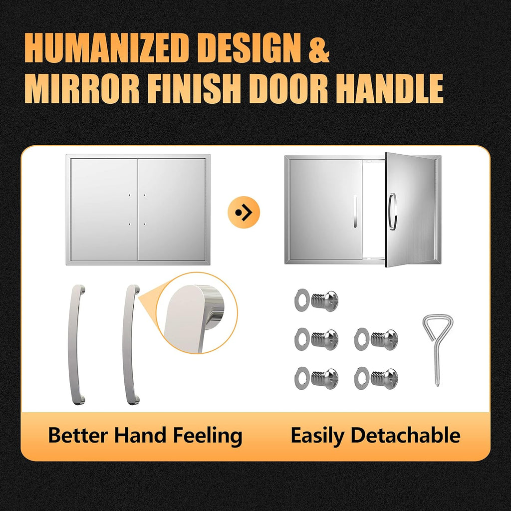 Stainless Steel Outdoor Kitchen Double Access Door K279360