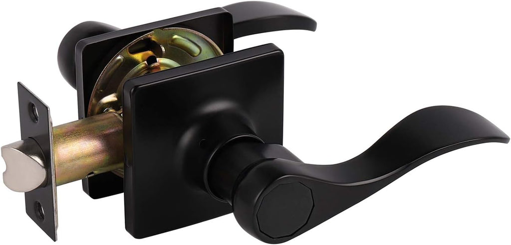 Black Keyless Privacy Door Lever Handles 5 Pack K14388