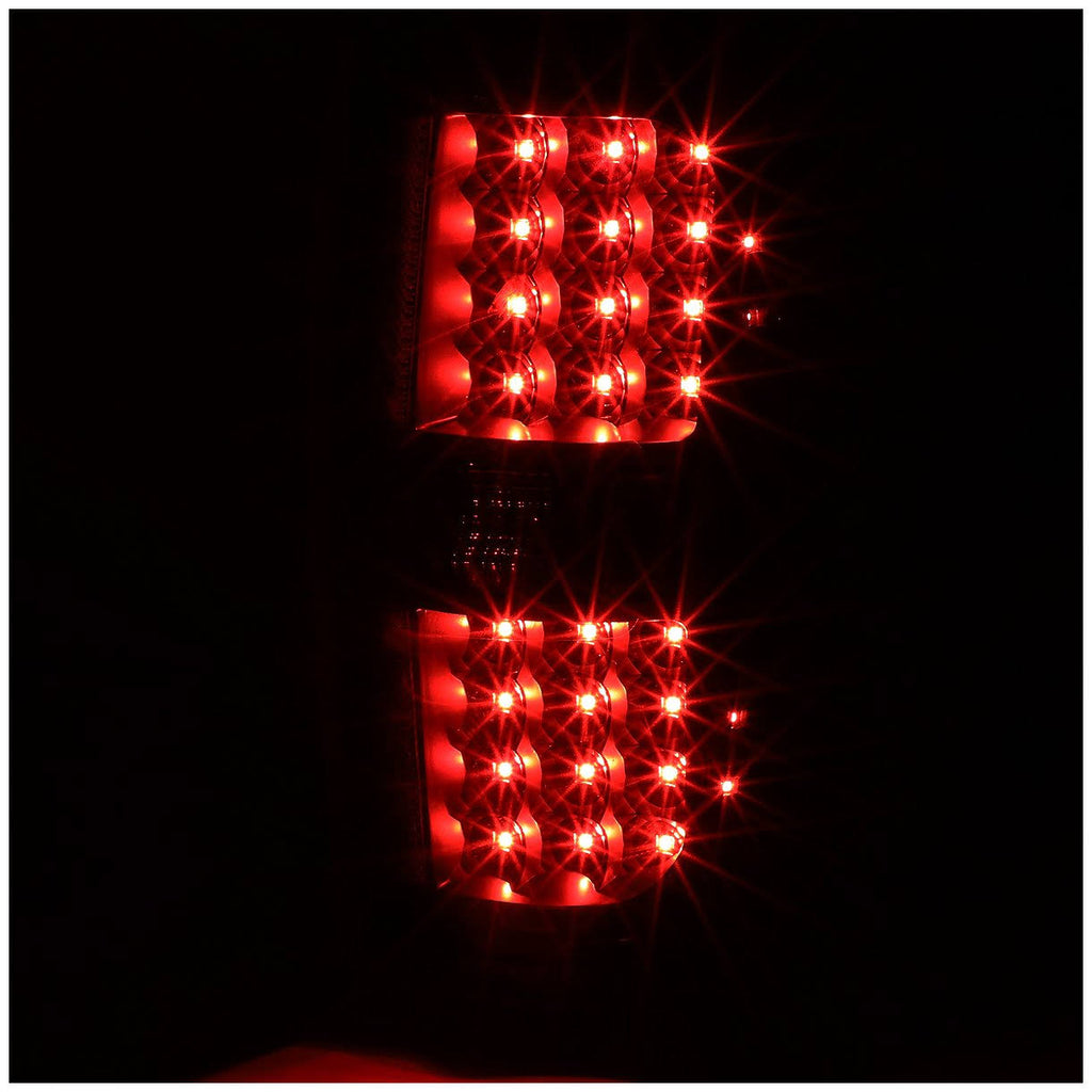 Pair Full LED Black Housing Smoked Lens Tail Lights K4189