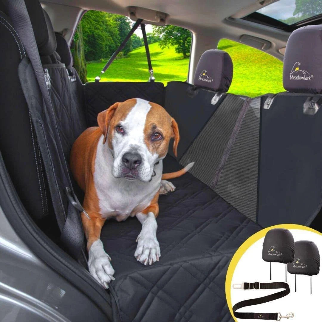 Black XL Dog Seat Covers with Mesh Design Q7370