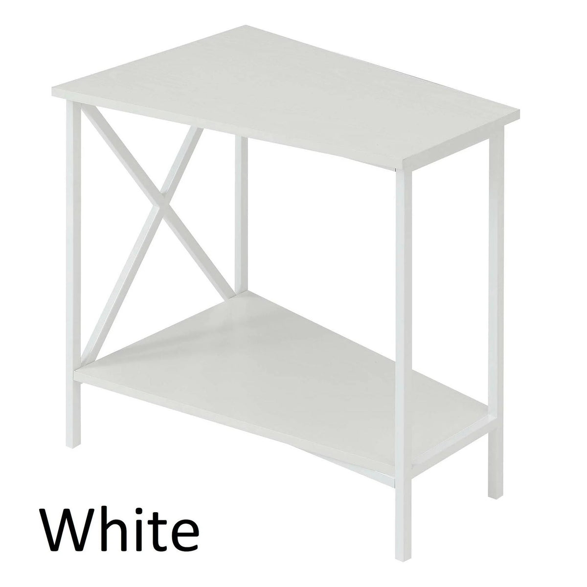 White Wedge End Table K835