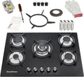 30 Gas Cooktop with 5 Sealed Burners, Tempered Glass, Cast Iron Grates B44921