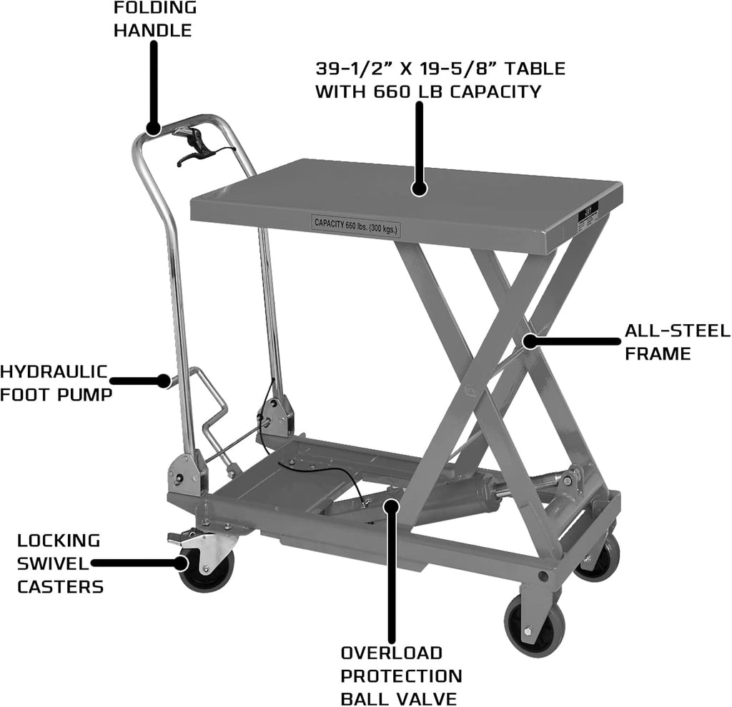Scissor Lift Table With Folding Handle C6088