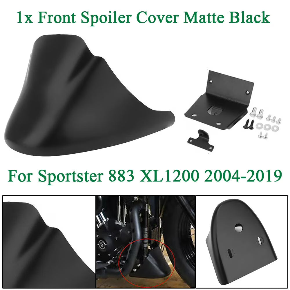 Matte Black Motorcycle Front Spoiler Cover Mudguard with Mounting Bracket H75552