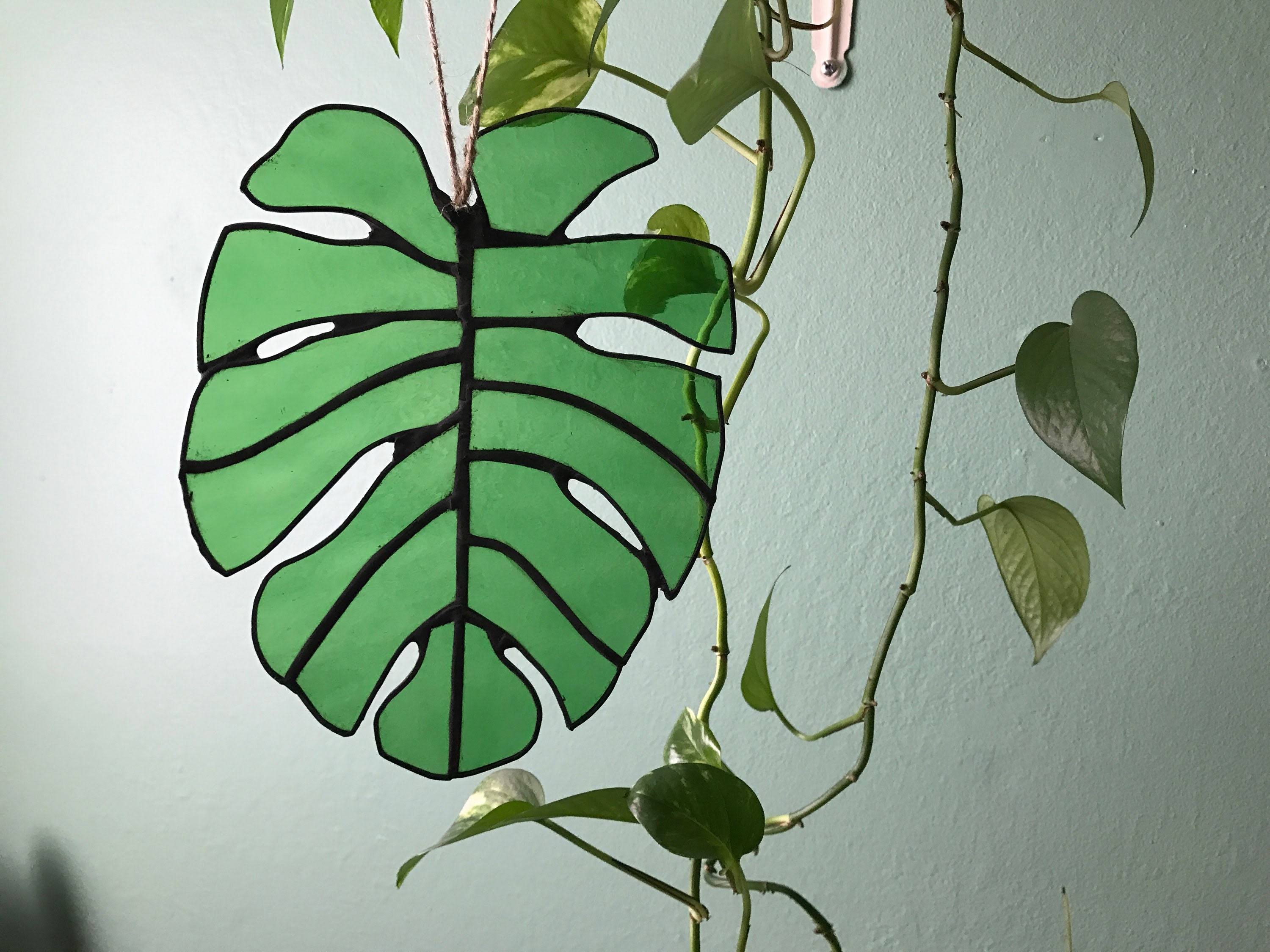 Stained Glass Monstera Leaf F795