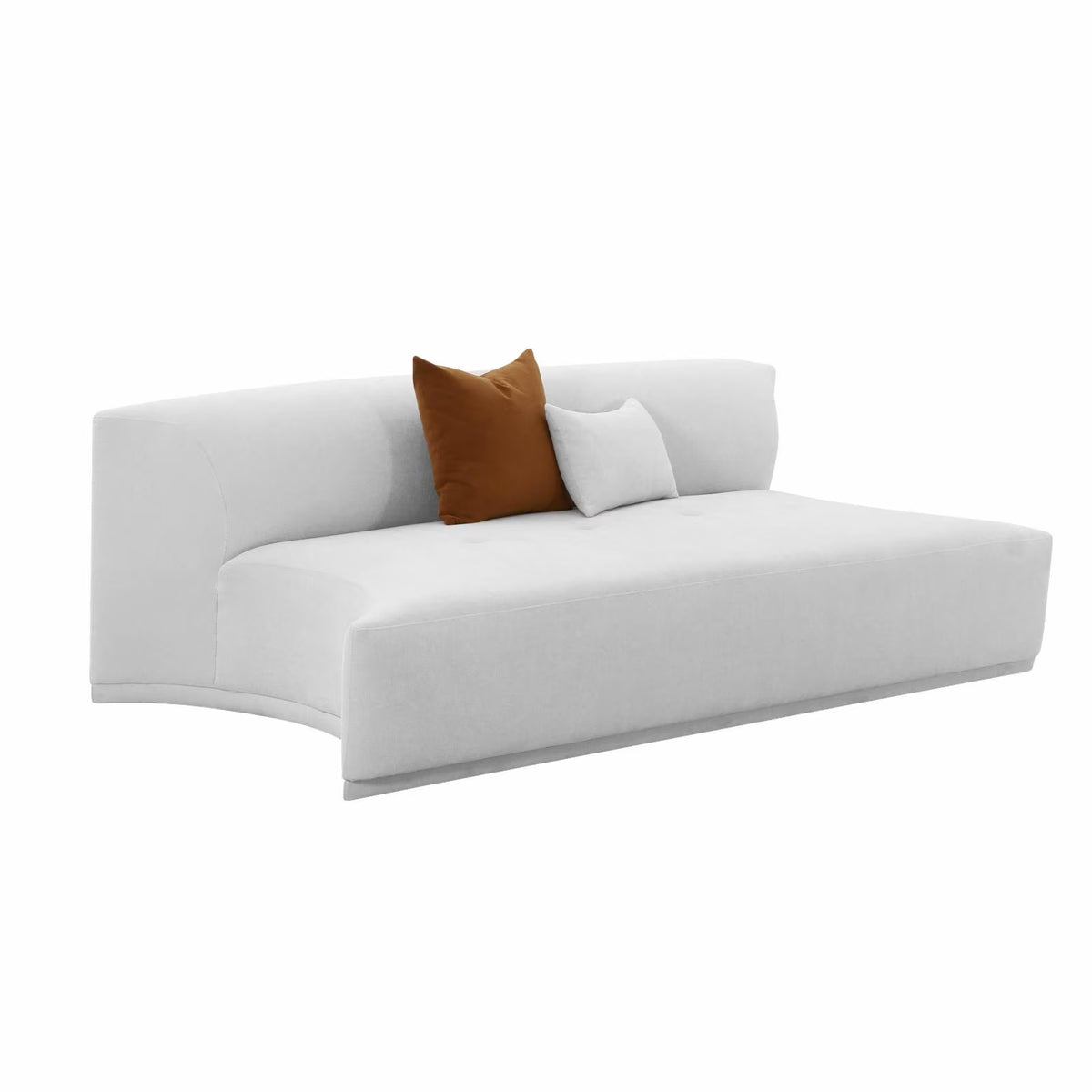 Grey Velvet Modular Armless Loveseat Y88620