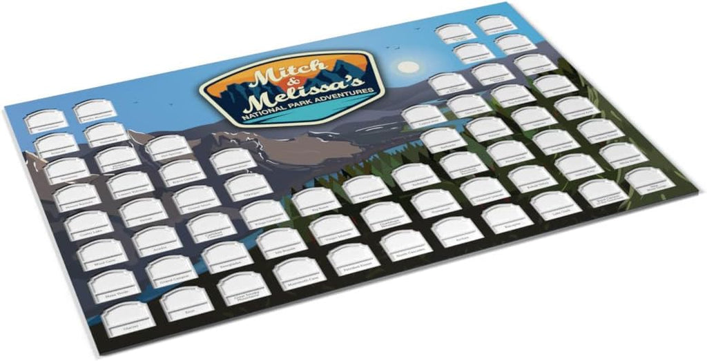 Personalized USA National Parks Photo Map (White Frame) Q561