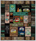 Quilted Camping Quilt Blanket for Bed Sofa (US Twin 59×80) T258
