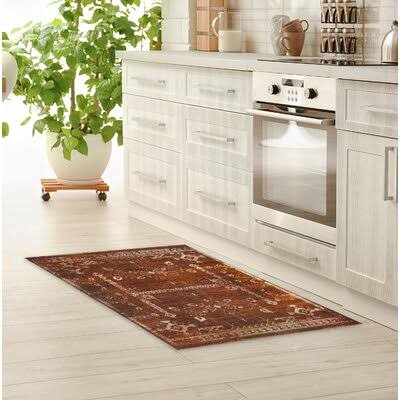 Orange Rectangle Kitchen Mat A6163