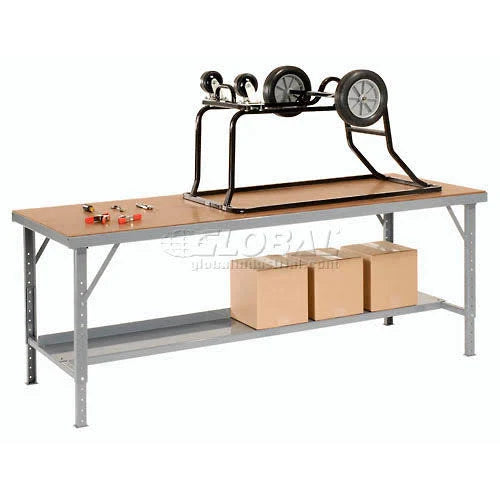 Heavy-Duty Extra Long Assembly Workbench Hardboard Top - Gray L54899
