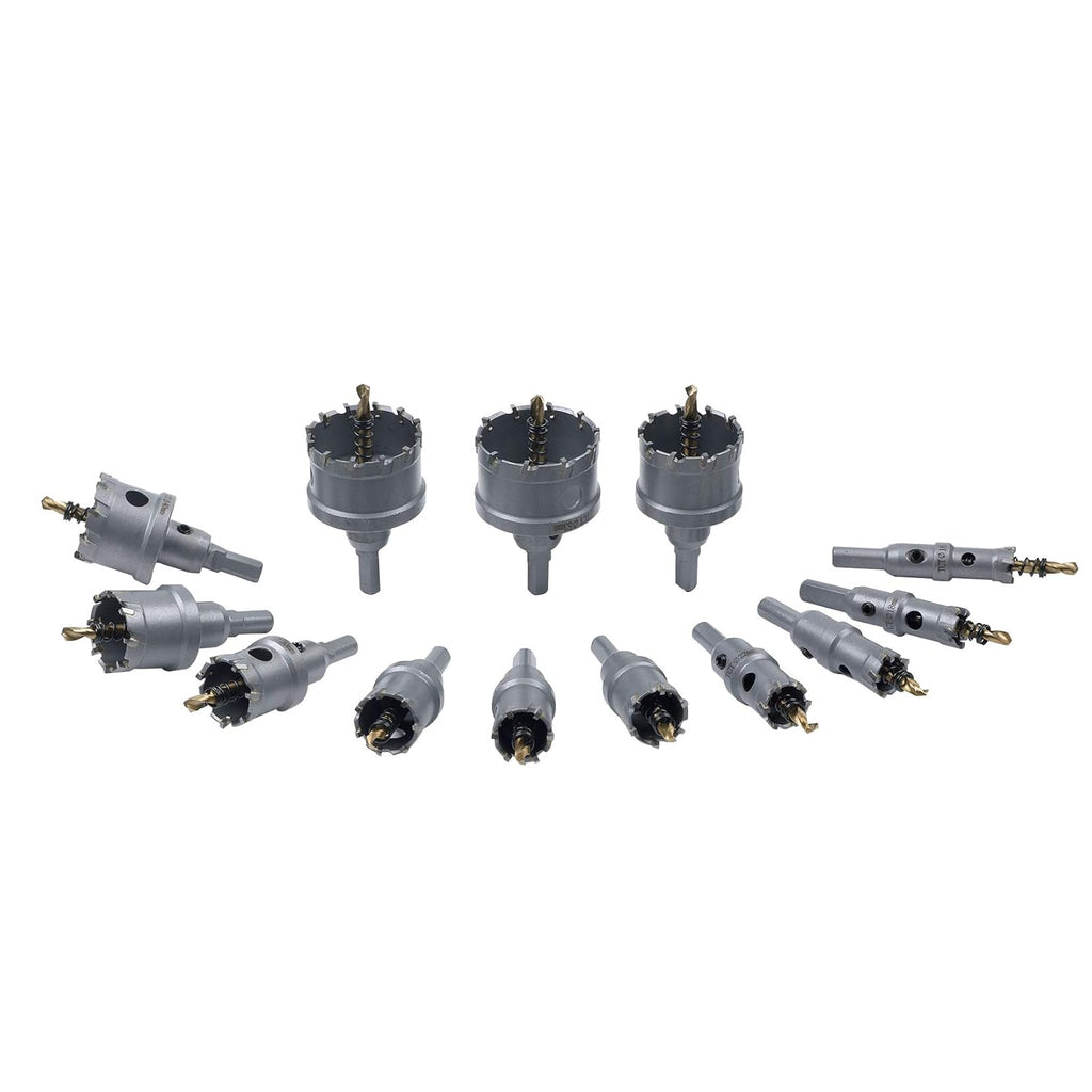 10 Pcs Carbide Hole Saw Set with Titanium Plated Center Drill and Storage Case F311905
