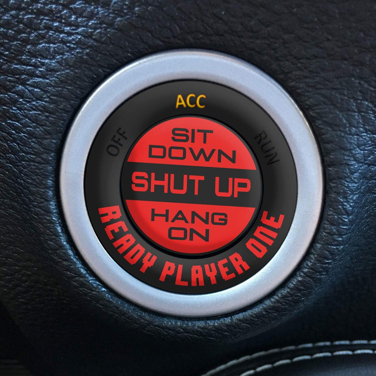 Engine Start Stop Button Overlay Ruby Red Sticker Emblem J29249