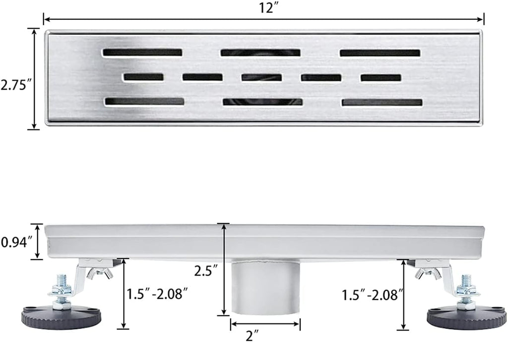 24 inch Linear Brushed 304 Stainless Steel Shower Drain M592319