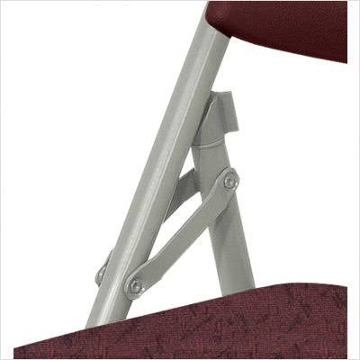 Steel Frame Upholstered Folding Chair with Triple Brace N424