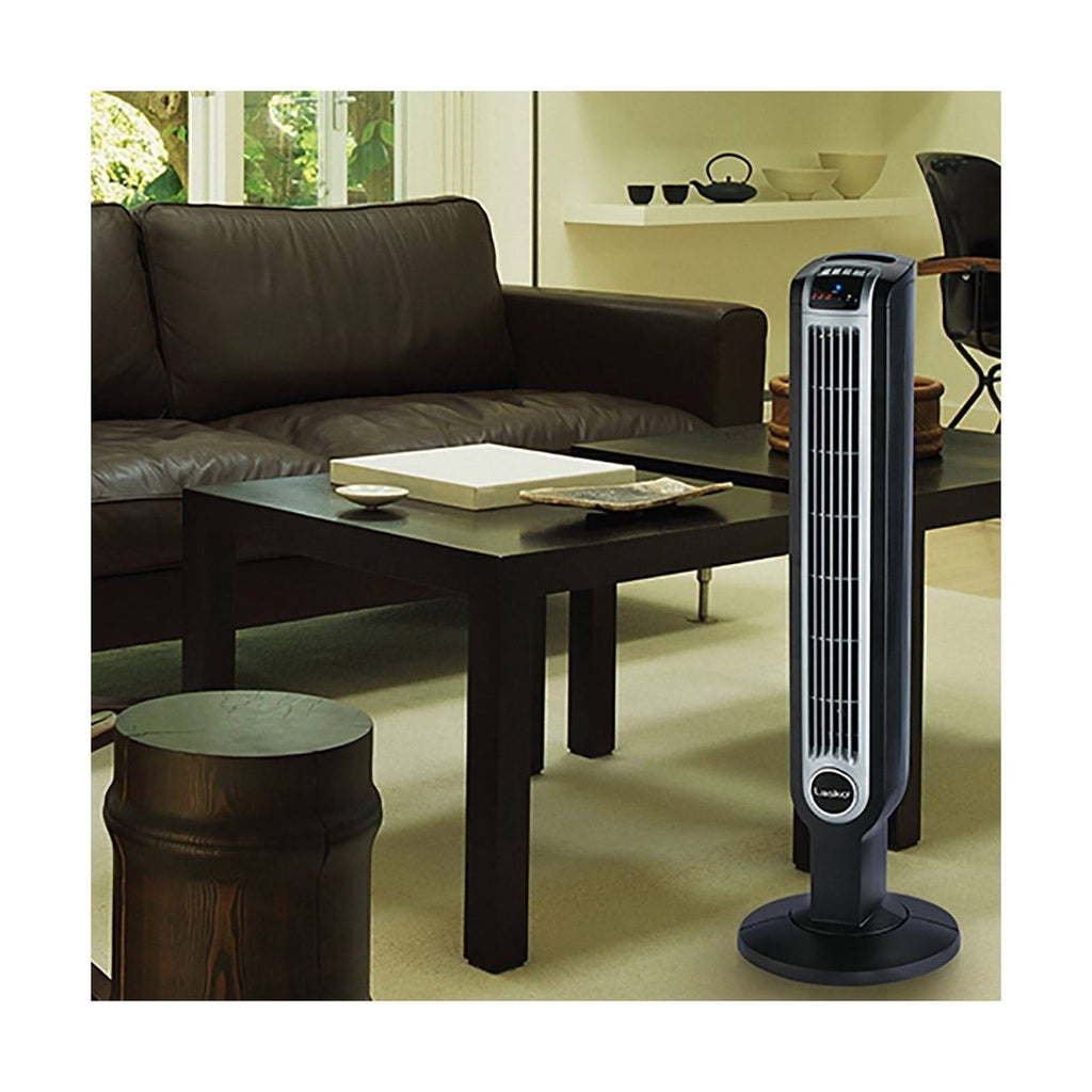 36-Inch Remote Control Tower Fan with Ionizer Black W695