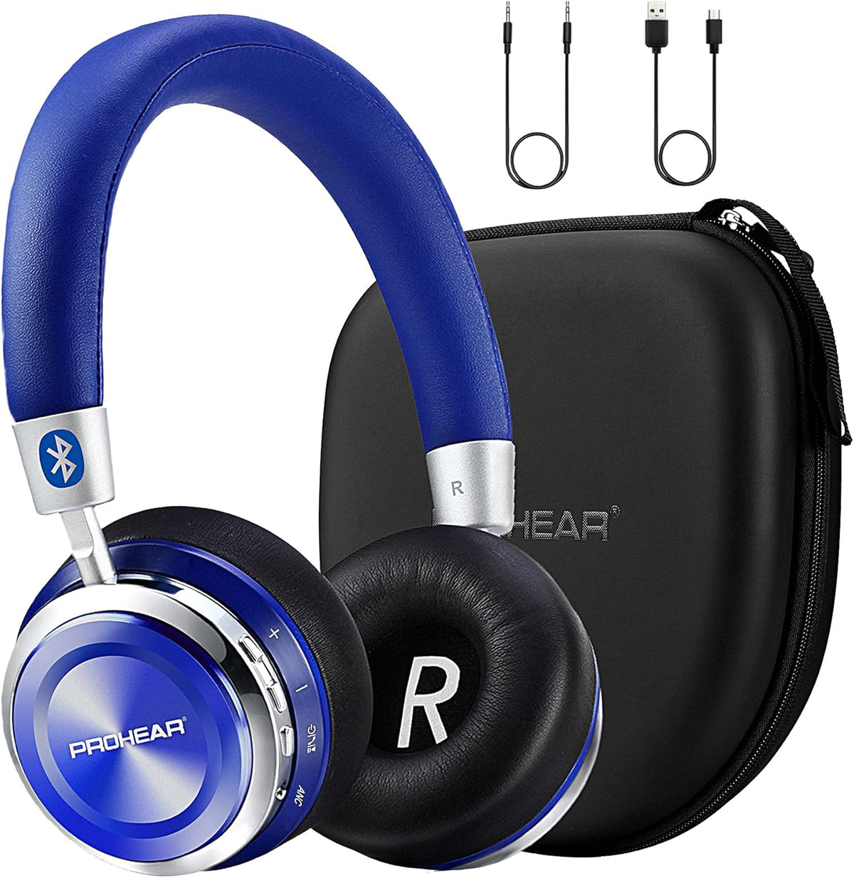 Kids Bluetooth Active Noise Cancelling Headphones with Safe 85dB Volume Limit, Over Ear Headset with Microphone (Blue) C302077