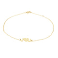 14Kt Gold Plated Sterling Silver Mini Initial Heart Anklet O712426