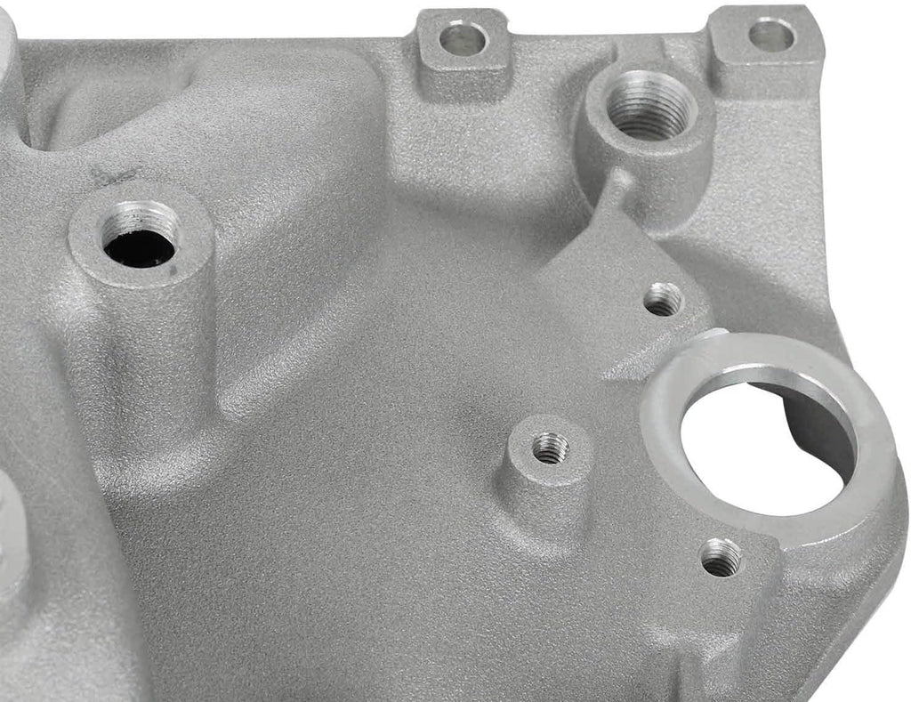 Dual Plane Satin Aluminum Intake Manifold for SBC Chevy Vortec 350 Heads W614017