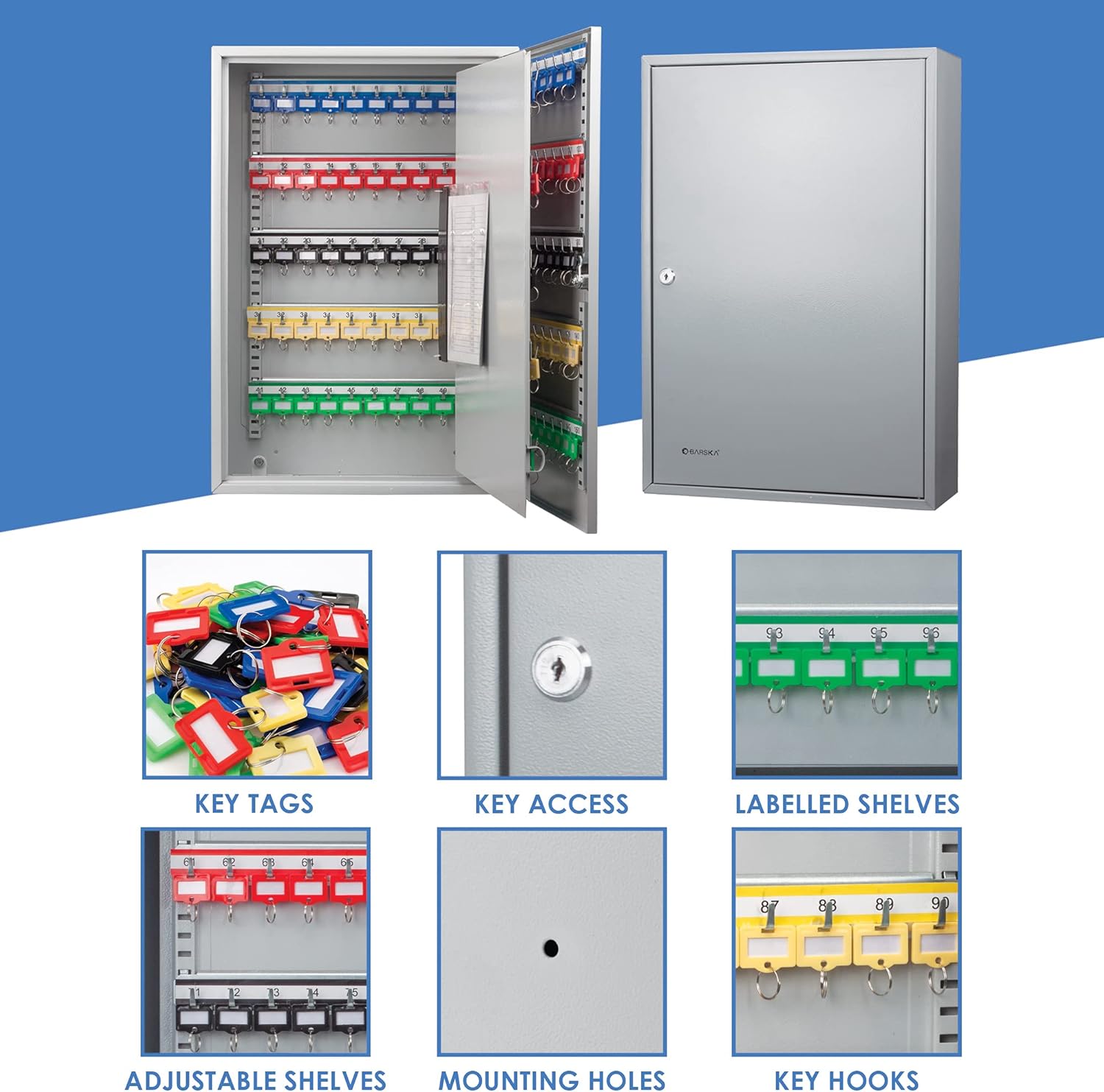 Key Cabinet Lock Box Grey K1681