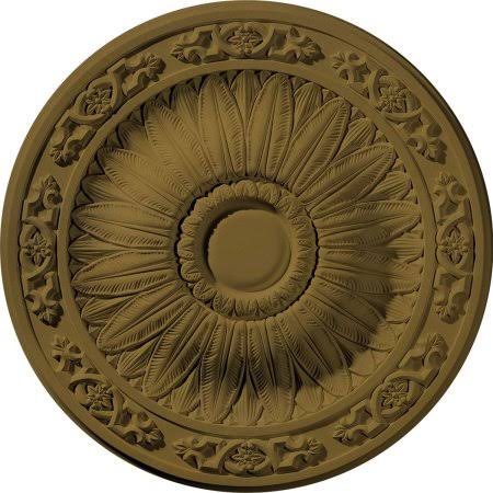20 1/4 inch x 1 1/2 inch Hand-Painted Gold Ceiling Medallion M590815