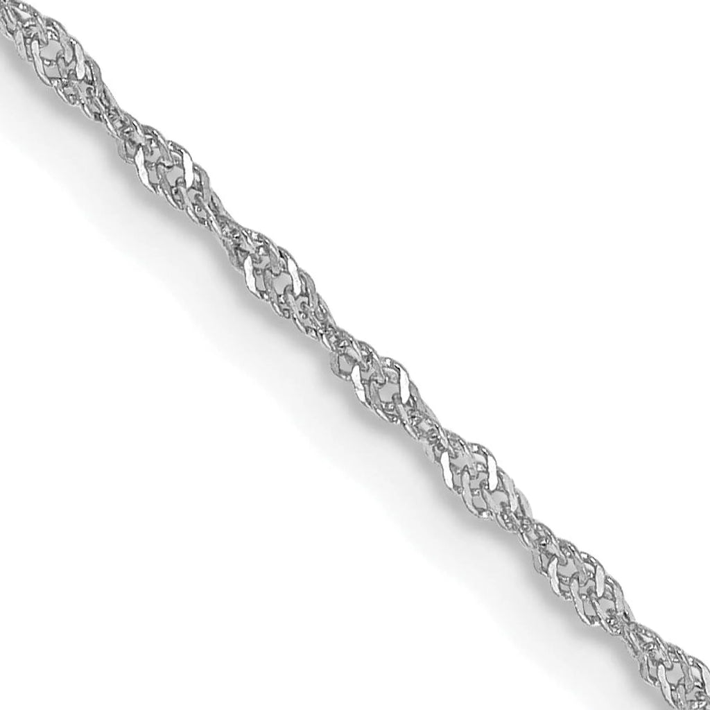 14K White Gold Ultra-thin Chain Necklace 24 Inches Y402