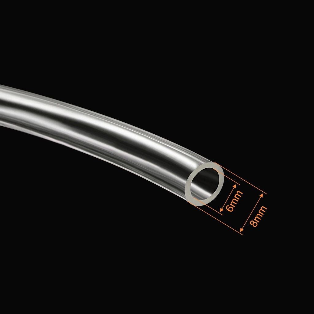PVC Clear Vinyl Tubing 6mm ID 8mm OD 16m Plastic Pipe Hose K11411