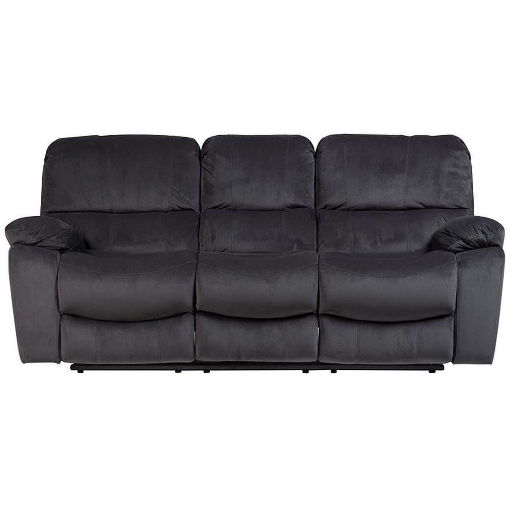 Steel Gray Plush Reclining Sofa R2171