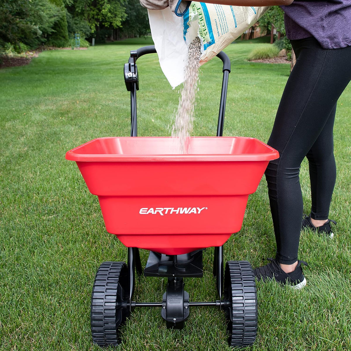 80 LBS Walk Behind Commercial Broadcast Spreader with 10-inch Poly Tires D1254