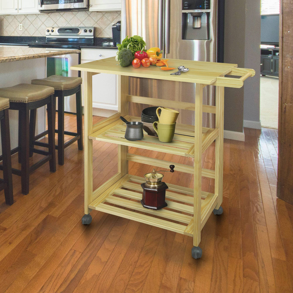 Folding Kitchen Cart with Two Shelves X967485