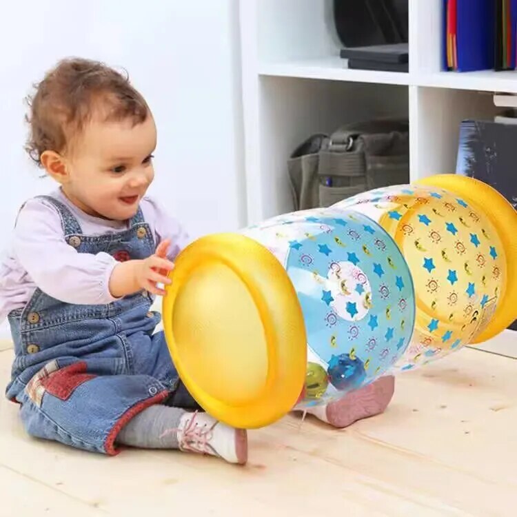 Inflatable Baby Crawling Roller Toy with Rattle and Ball PVC Early Educational Toy I386400