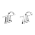 Polished Chrome 4 in. Centerset Double Handle Bathroom Faucet (2-Pack) J369353