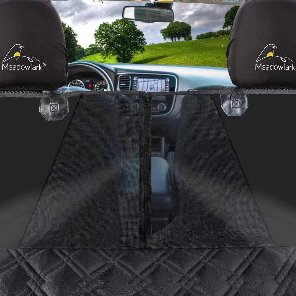 Black XL Dog Seat Covers with Mesh Design Q7370