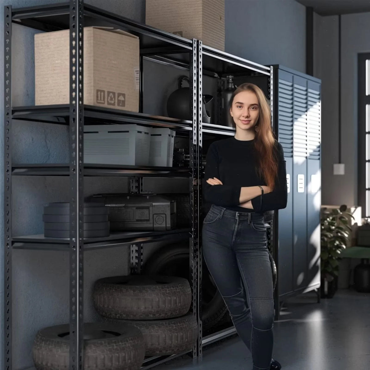 Heavy Duty 5-Tier Metal Garage Storage Shelving Rack, 35.8" W x 16.2" D x 72" H E7352