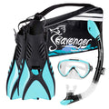 Sky Blue Snorkeling Set with Fins, Snorkel, Mask and Gear Bag J679369