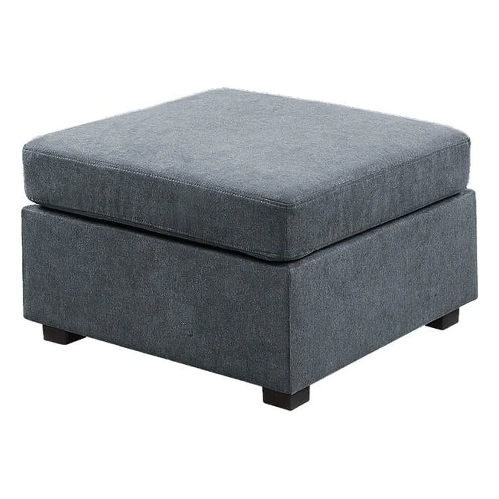 Gray Woven Fabric 7-Seater Sectional Sofa with Ottomans I334