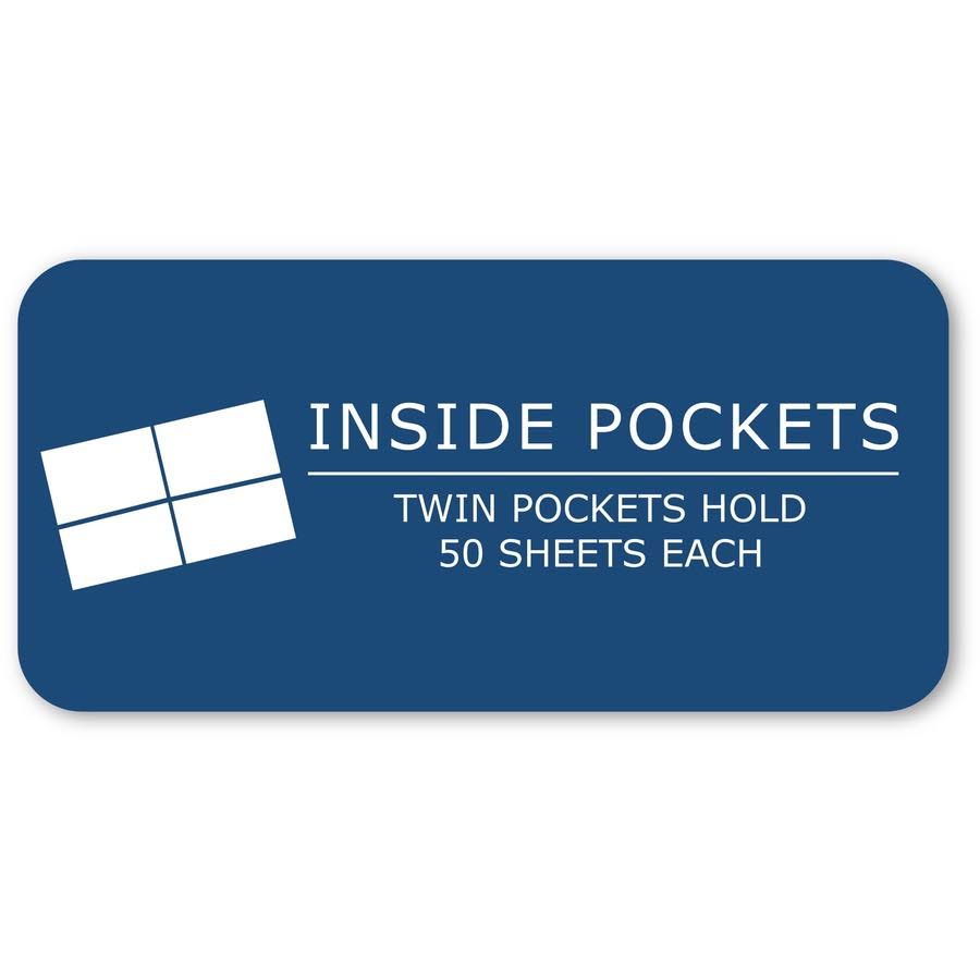 Black Embossed 2-Pocket Folders with Prongs, 25/Box F505