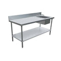 Stainless Steel Table with Right Sink and Backsplash X23117