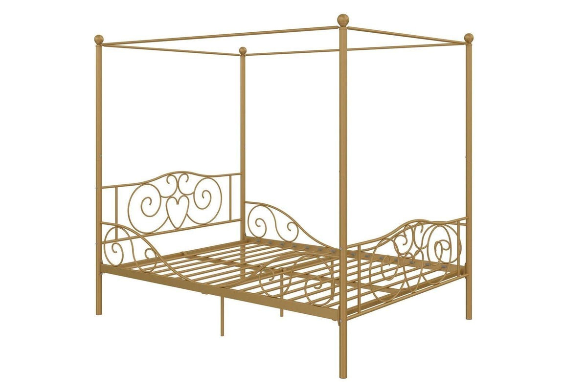 Gold Full Size Metal Canopy Bed Frame V360282