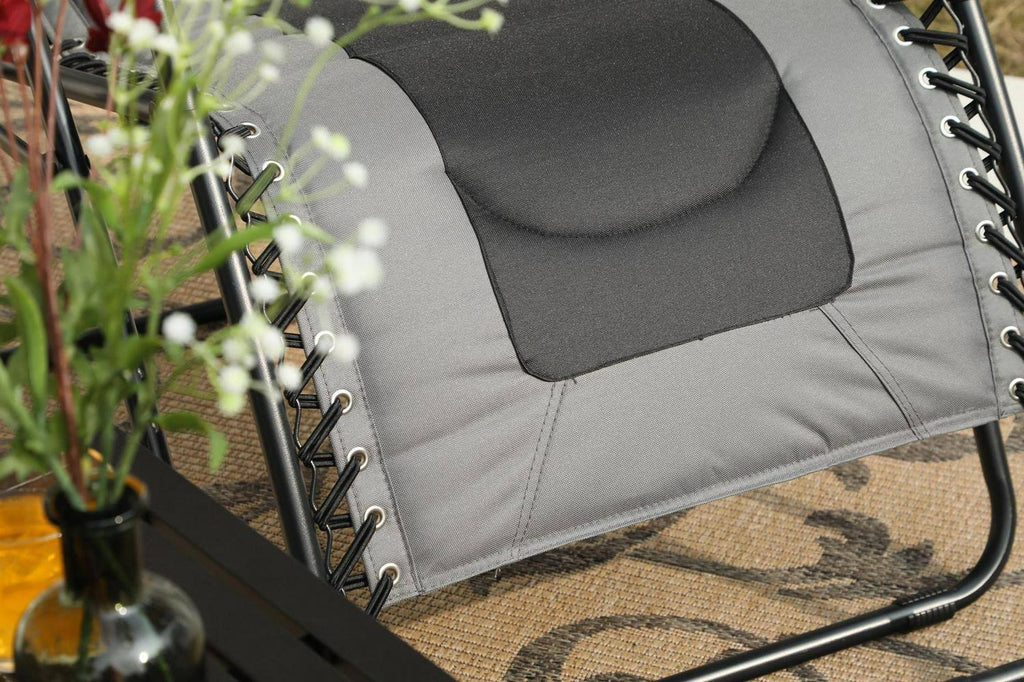 Set of 2 Oversized Padded Zero Gravity Chair, Grey K682