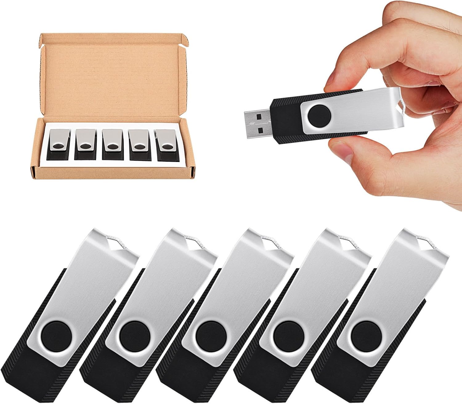 10 Pack 32GB USB 3.0 Flash Drives, Black F986
