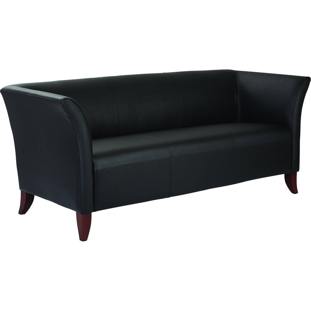 Black Faux Leather Sofa L548