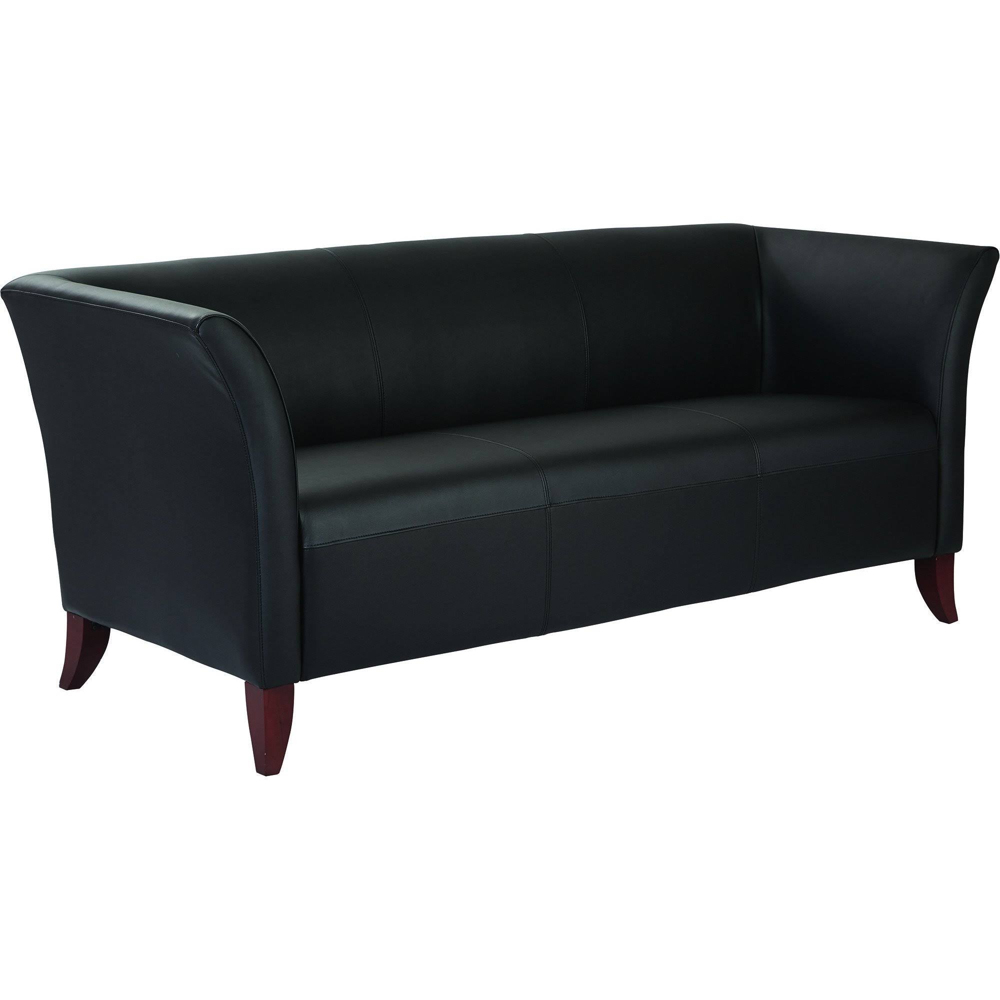 Black Faux Leather Sofa L548
